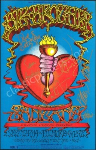 Stunning Band- and Artist-Signed BG-136 Poster