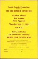Scarce Jimi Hendrix Swing Auditorium Ticket Order Form