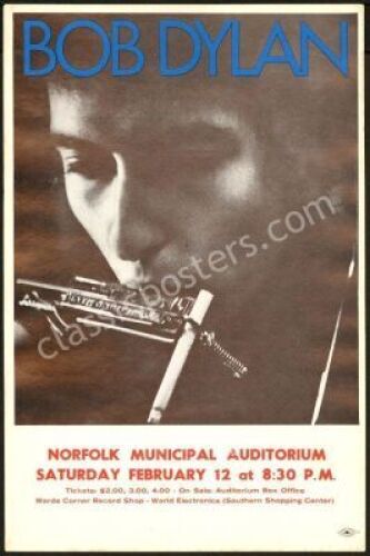 Popular 1966 Bob Dylan Norfolk Handbill