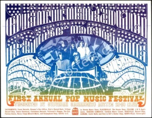 Beautiful Jefferson Airplane Sacramento Handbill