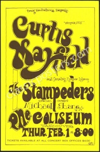 Very Nice Curtis Mayfield Vancouver Poster