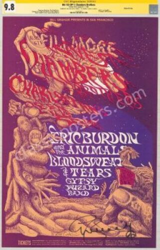 Certified BG-132 Poster Signed by Eric Burdon