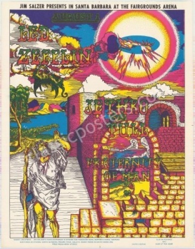Rare Orignal AOR 3.41 Led Zeppelin Earl Warren Poster