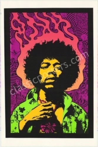 Cool Black Light Jimi Hendrix Poster