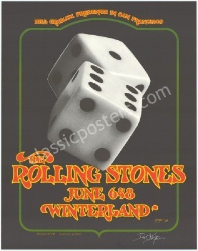 Superb Signed Original BG-289 Rolling Stones Poster