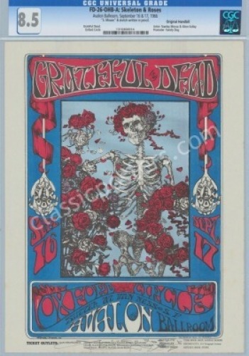Waheed 26 Gd Popular Signed FD-26 Grateful Dead Handbill