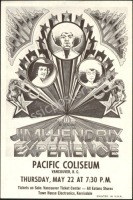 Beautiful Jimi Hendrix Pacific Coliseum Handbill