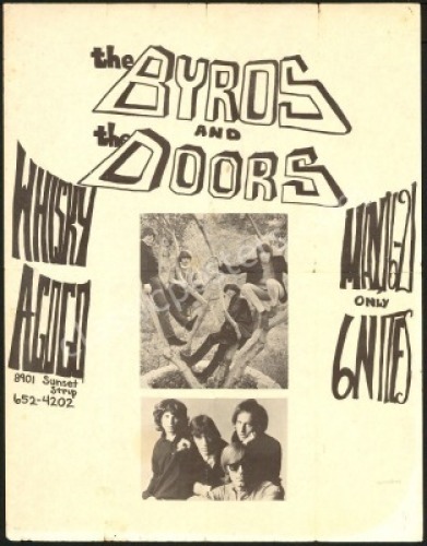 Rare The Doors Whisky A Go Go Handbill