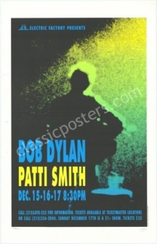 Attractive Bob Dylan and Patti Smith Poster