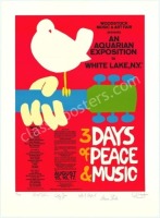 Wonderful Signed AOR 3.1 Woodstock Reprint Poster