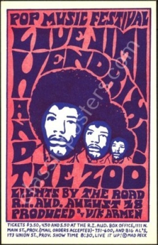 Rare Jimi Hendrix Providence Handbill