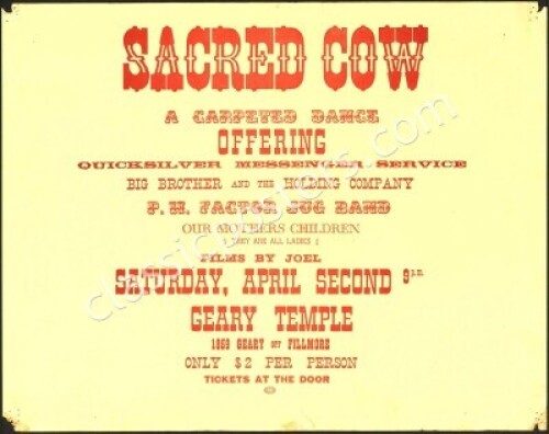 Scarce 1966 Sacred Cow Poster