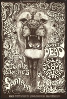 Scarce Signed Original BG-134 Grateful Dead Santana Poster