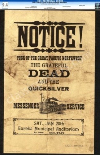 Desirable AOR 3.104 Grateful Dead Notice Poster