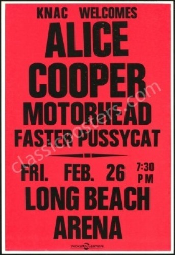 Scarce Alice Cooper Long Beach Poster