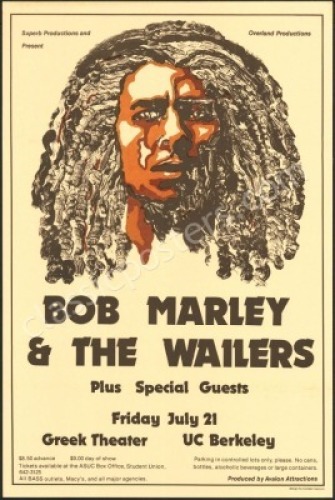 Bob Marley Greek Theater Poster