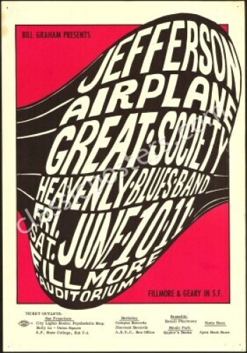 Original BG-10 Jefferson Airplane Poster