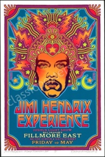 Signed Jimi Hendrix at The Fillmore East Commemorative Poster