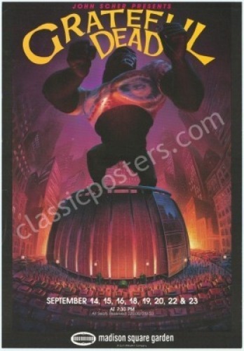 1988 Grateful Dead Madison Square Garden Poster