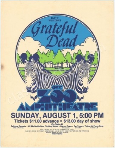 Rare 1982 Grateful Dead Oklahoma City Poster