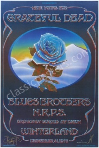 Stunning Signed AOR 4.38 Blue Rose Poster