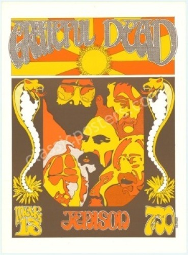 Superb 1971 Grateful Dead Jenison Field House Poster